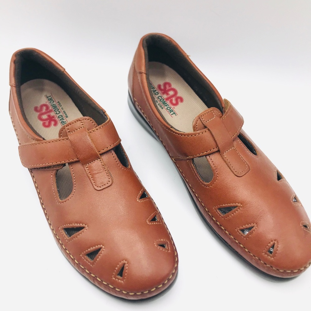 SAS Roamer T-Strap Leather Comfort Shoe 9.5 Narrow